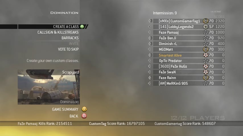 Scrapyard – Domination Custom Lobby